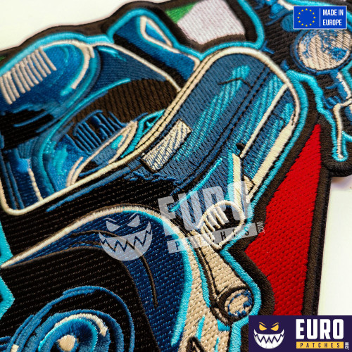 Parche Vespa Italia espalda chaqueta grande chaleco, parche de coser, parche bordado termoadhesivo