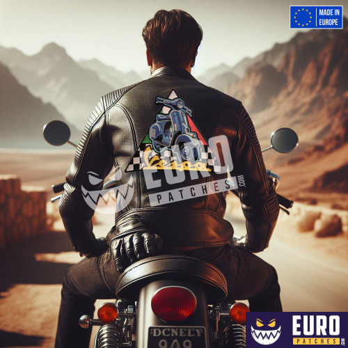 Parche Vespa Italia espalda chaqueta grande chaleco, parche de coser, parche bordado termoadhesivo