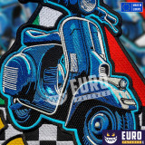 Parche Vespa Italia espalda chaqueta grande chaleco, parche de coser, parche bordado termoadhesivo